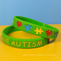 Hot Sale Autism Awareness Silicone Wristbands Debossed Ink Filled Silicone Rubber Bracelets